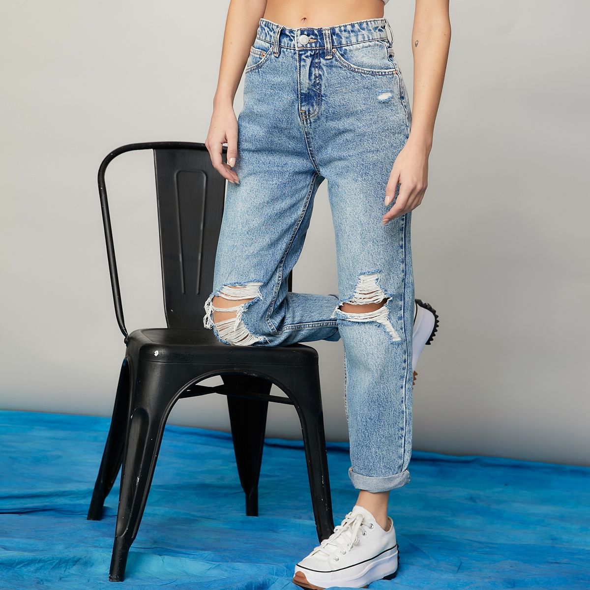 AMERICANINO - Jeans Americanino Mom Tiro Alto Mujer Algodón Casual