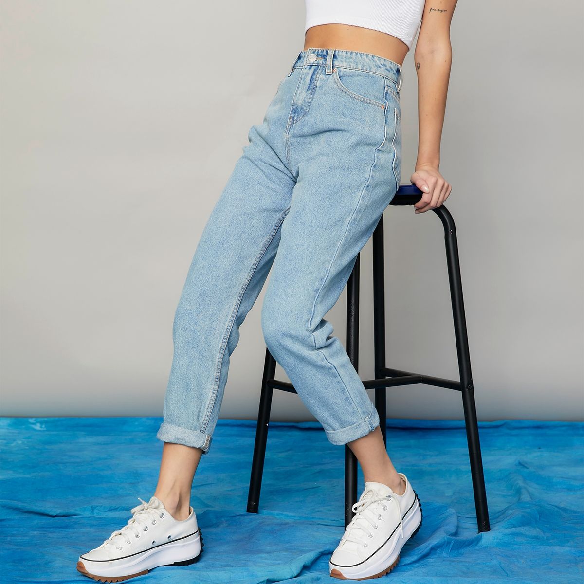 AMERICANINO - Jeans Americanino Mom Tiro Alto Mujer Algodón Casual