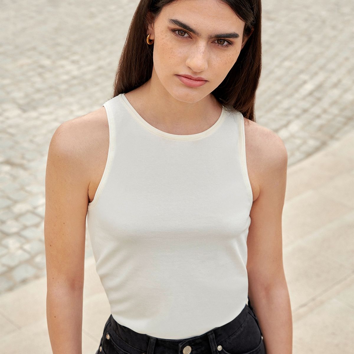 BASEMENT - Polera Sin Mangas Algodón Mujer Basement