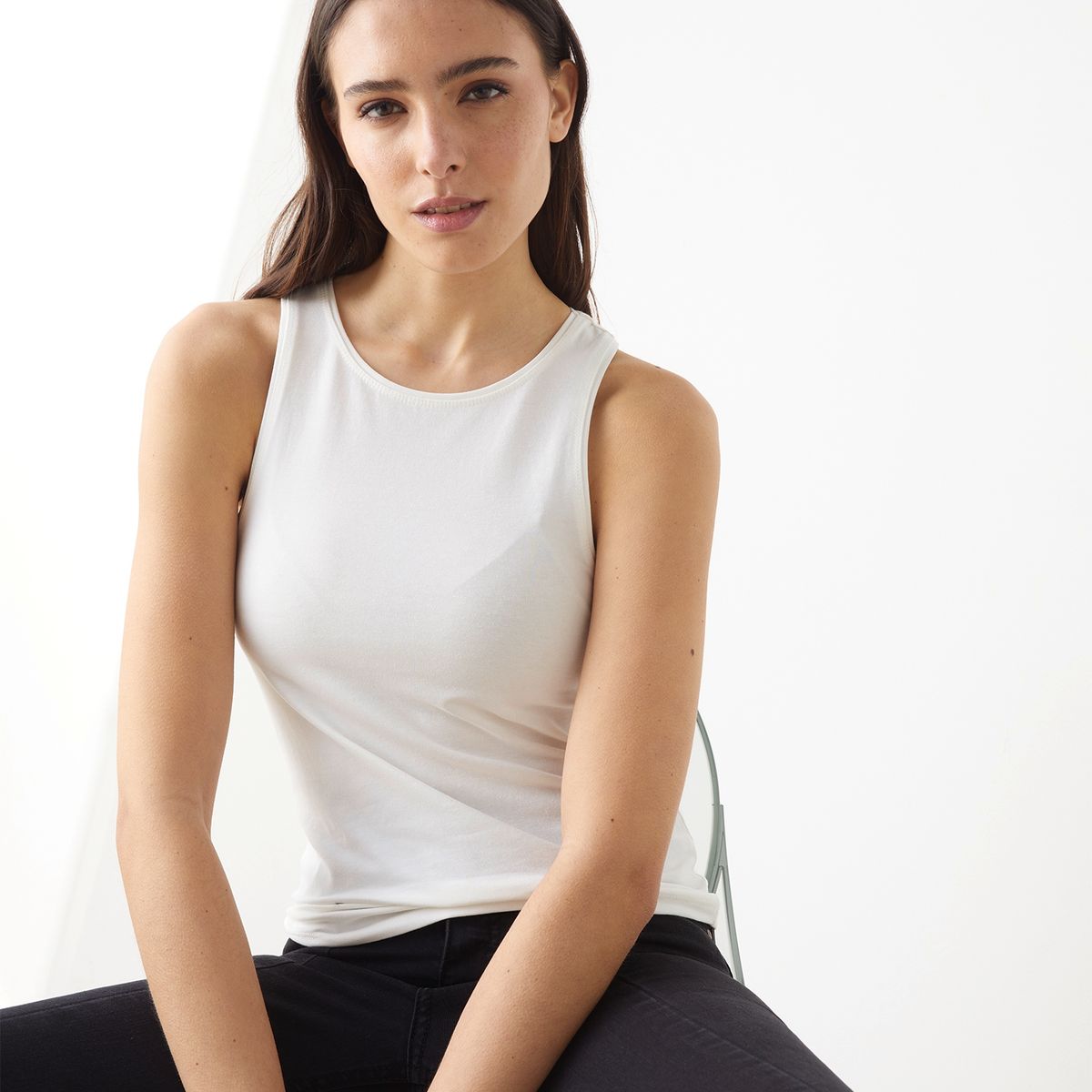 BASEMENT - Polera Sin Mangas Algodón Mujer Basement