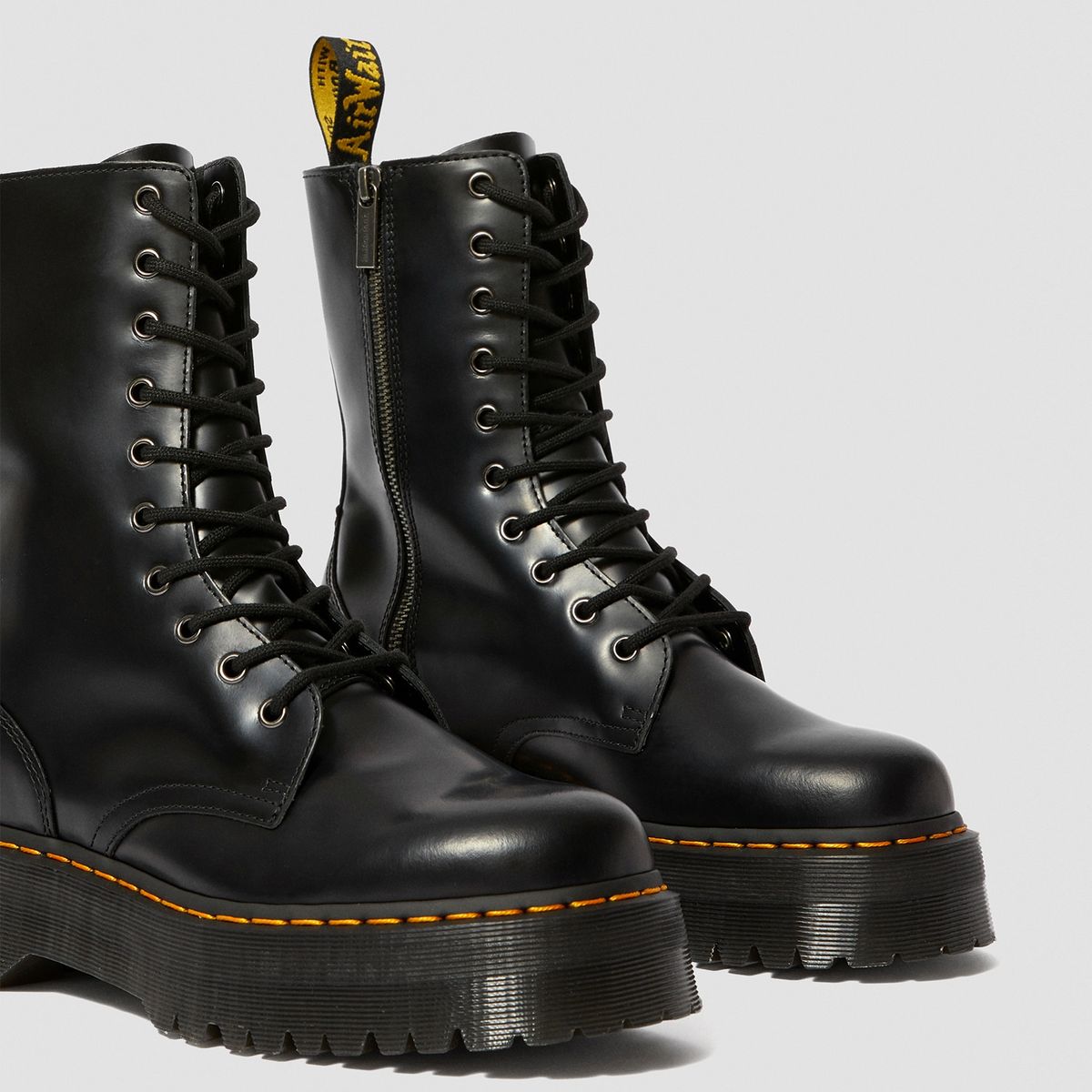 DR MARTENS - Dr Martens Jadon Hi Botín Mujer Cuero Negro