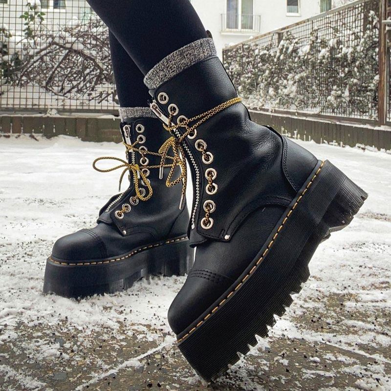 DR MARTENS - Dr Martens Sinclair Hi Max Botín Mujer Cuero Negro