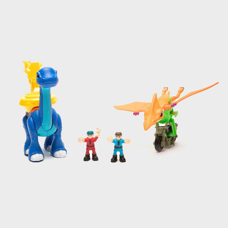 DINO MAT - Pack X2 Dinosaurios Brontosaurio Y Terodactilo
