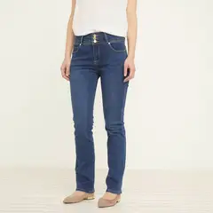 ELLE - Jeans Straight Tiro Medio Mujer