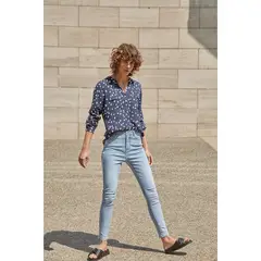 BASEMENT - Jeans Skinny Tiro Alto Mujer Algodón