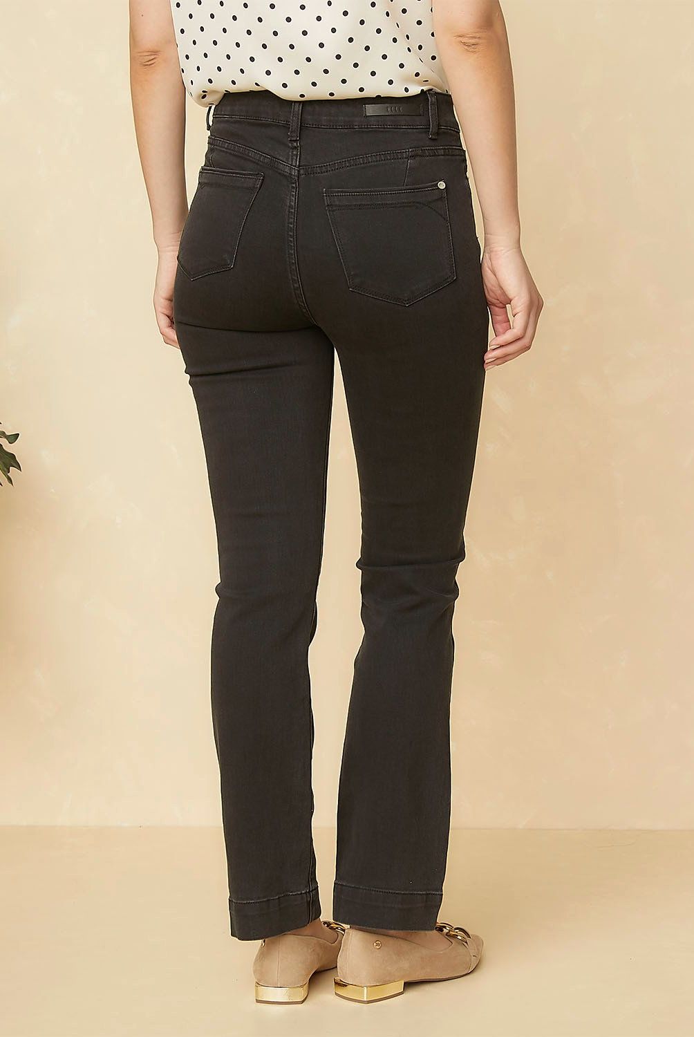 ELLE - Jeans Straight Tiro Alto Mujer Elle