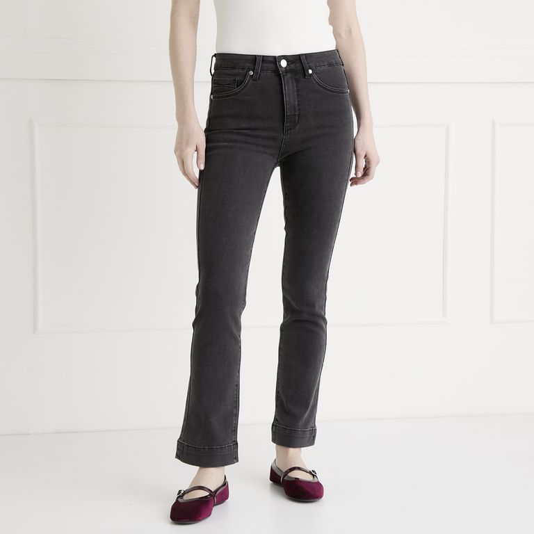ELLE Jeans Straight Tiro Alto Mujer
