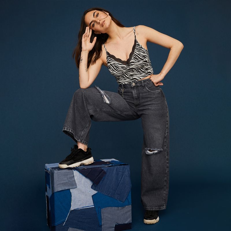 MOSSIMO - Mossimo Jeans Wide Leg Tiro Alto Mujer