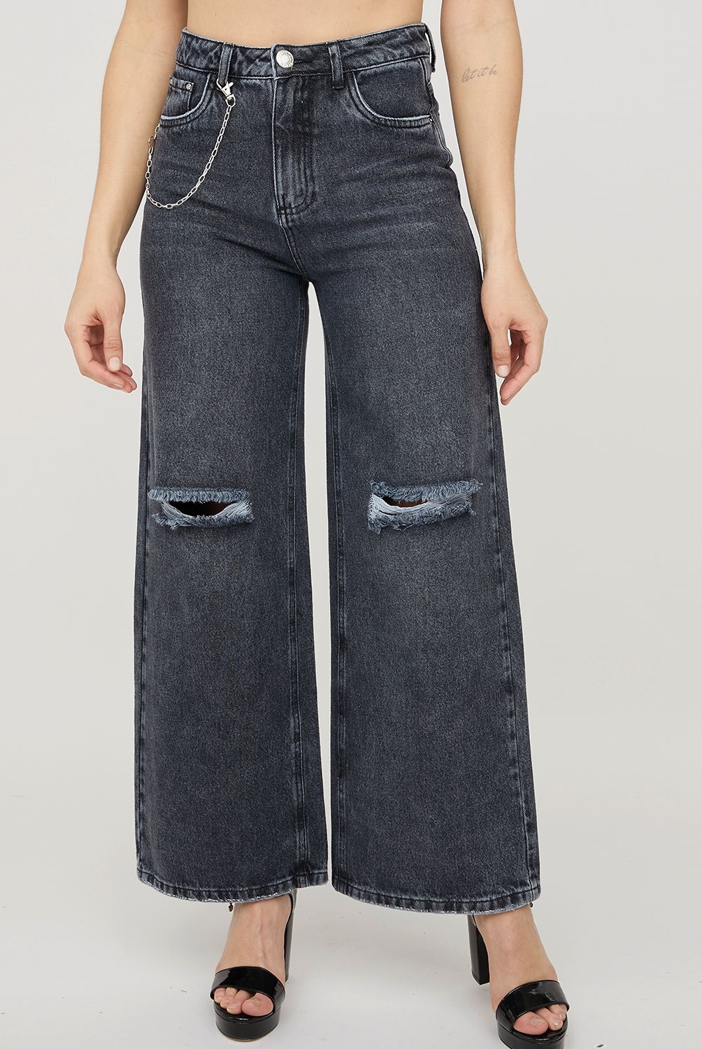 MOSSIMO - Mossimo Jeans Wide Leg Tiro Alto Mujer
