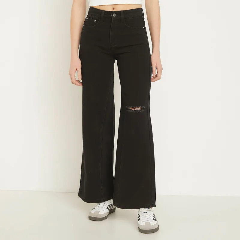 SYBILLA - Jeans Sybilla Wide Leg Naomi Tiro Alto Mujer Algodón