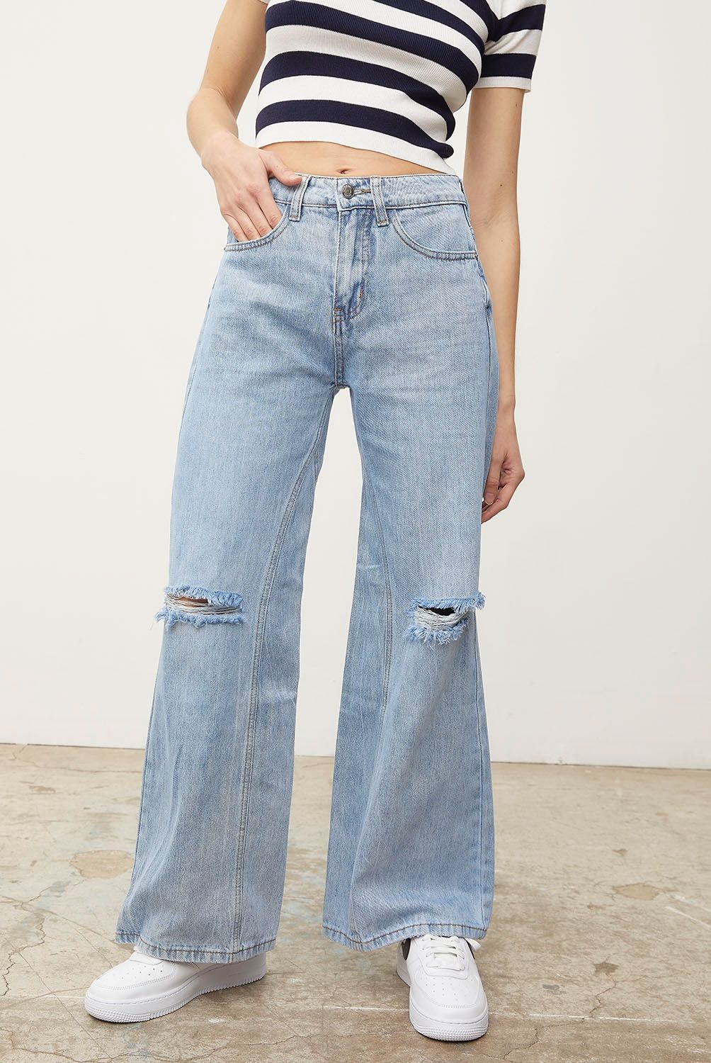 SYBILLA - Jeans Sybilla Wide Leg Naomi Tiro Alto Mujer Algodón