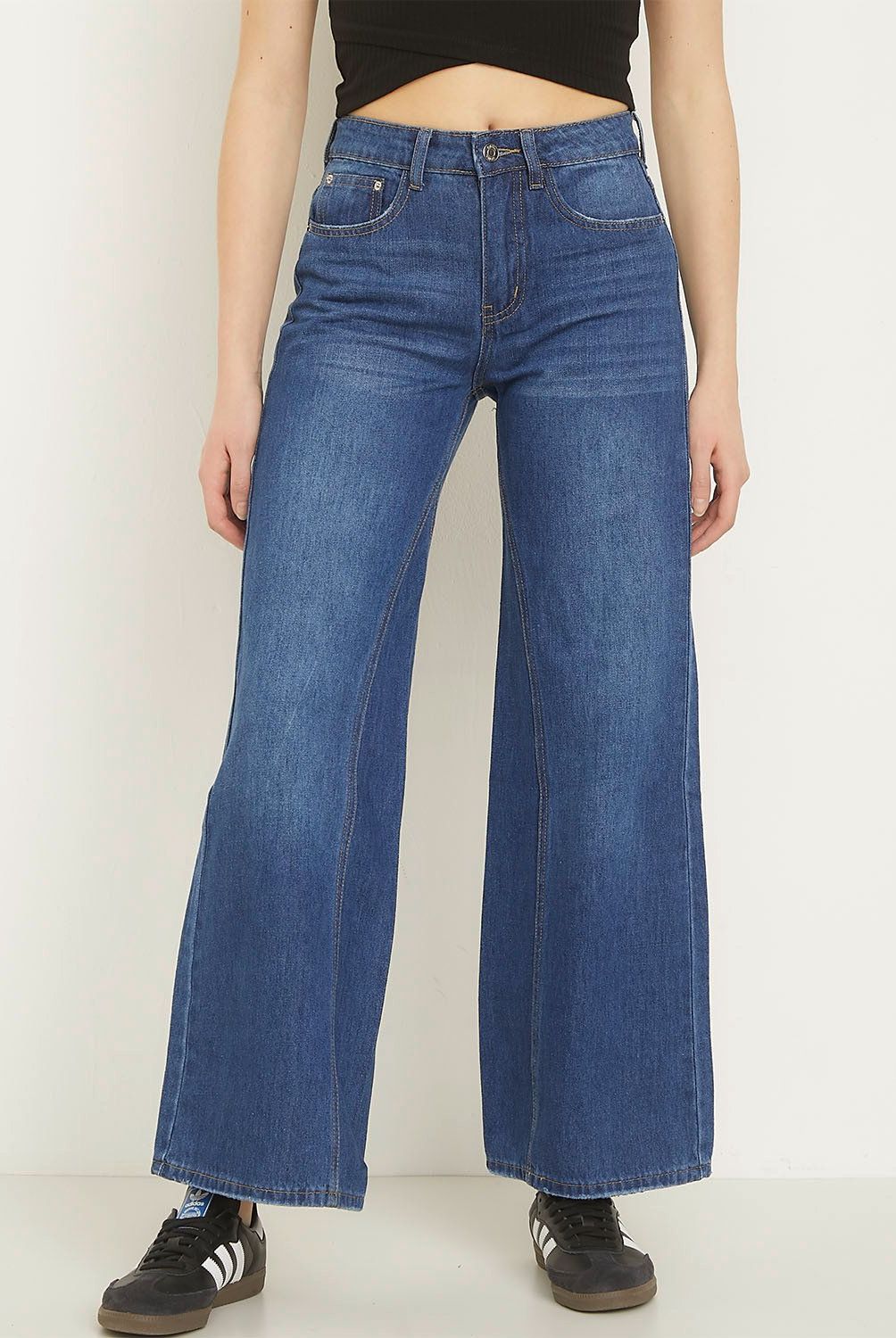 SYBILLA - Jeans Sybilla Wide Leg Naomi Tiro Alto Mujer Algodón