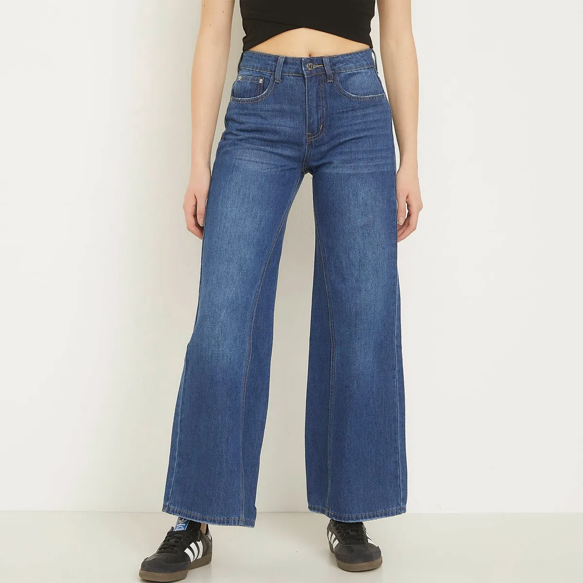 SYBILLA - Jeans Sybilla Wide Leg Naomi Tiro Alto Mujer Algodón