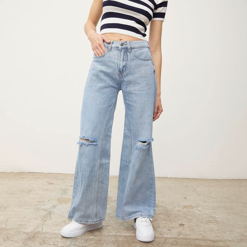 SYBILLA - Jeans Sybilla Wide Leg Naomi Tiro Alto Mujer Algodón