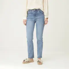 UNIVERSITY CLUB - Jeans Straight Tiro Alto Mujer