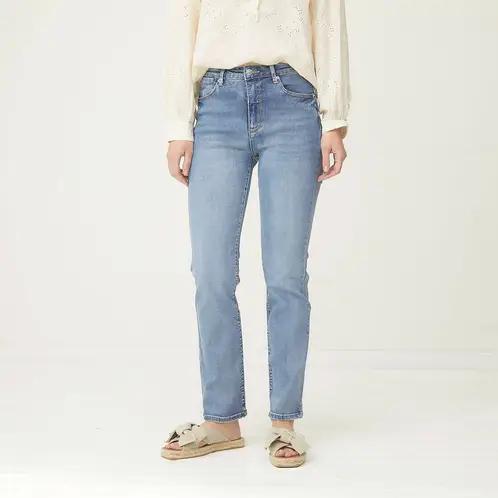 UNIVERSITY CLUB - Jeans Straight Mujer Tiro Alto