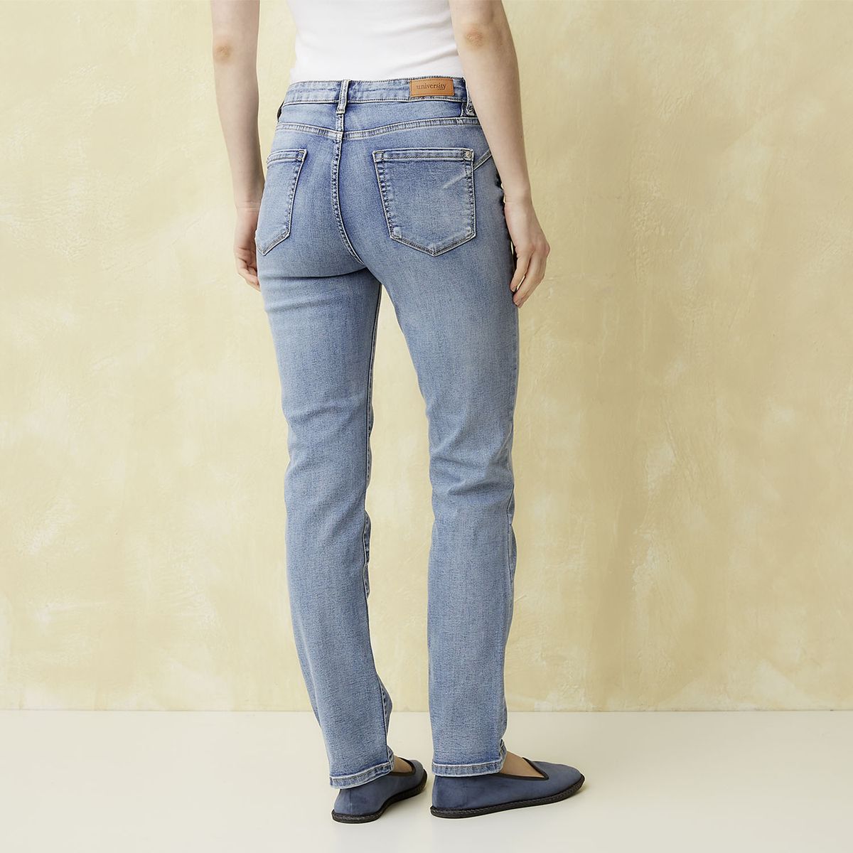 UNIVERSITY CLUB - Jeans Straight Tiro Alto Mujer University Club