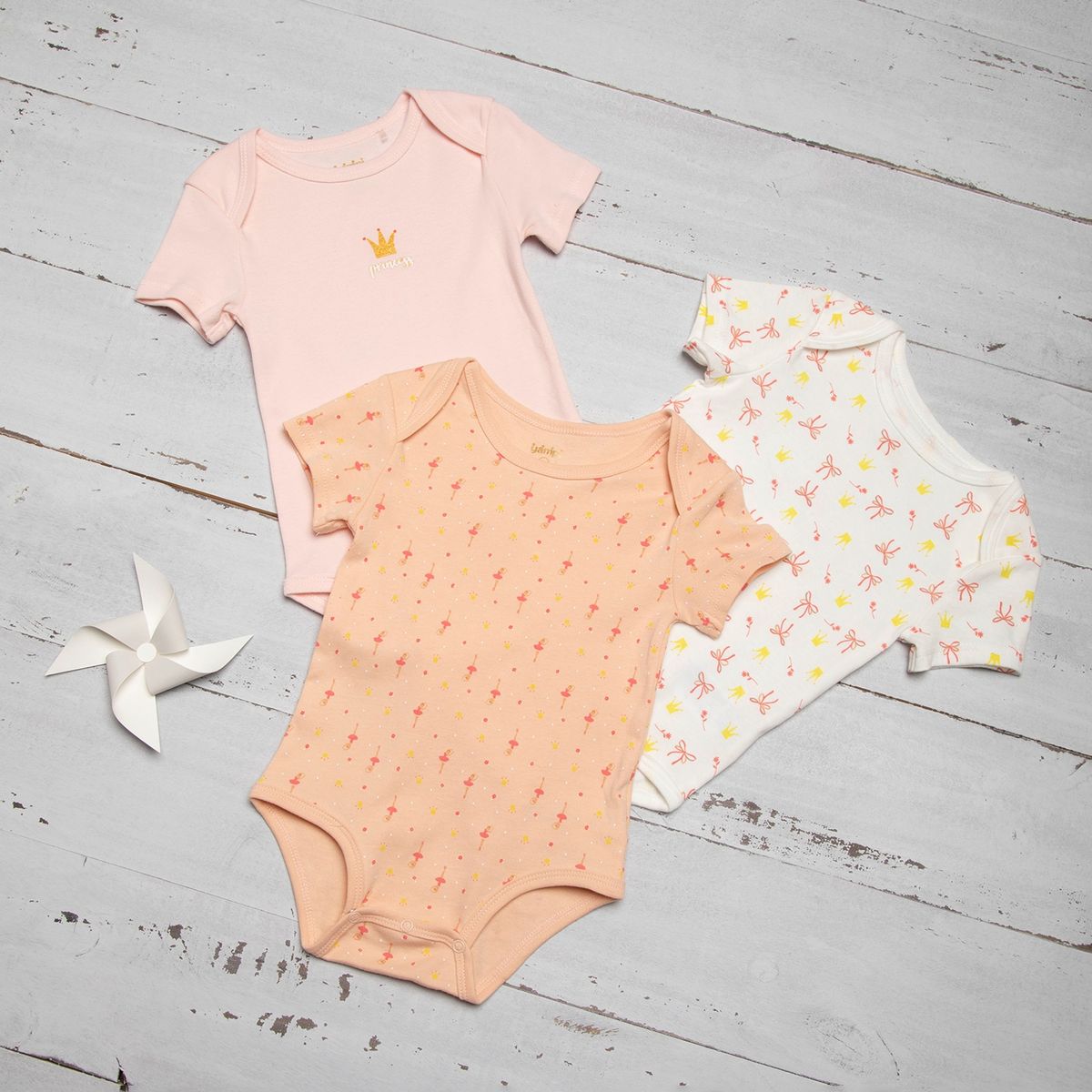 YAMP - Body Pack De 3 Unidades Algodón Bebé Niña