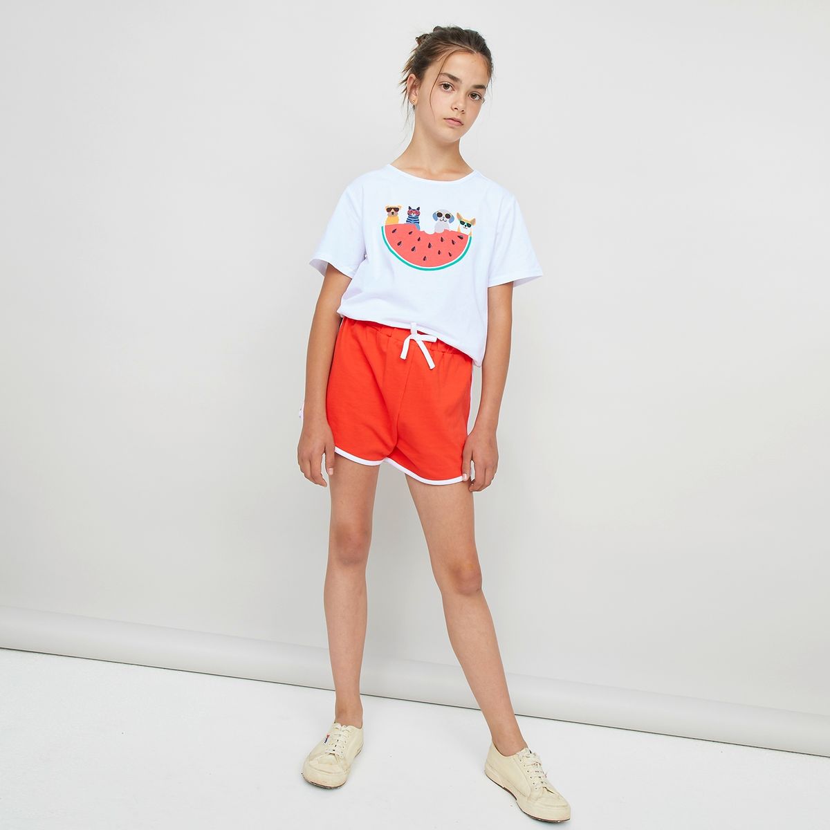 ELEVEN - Conjunto 2 Piezas Polera + Short Algodón Niña