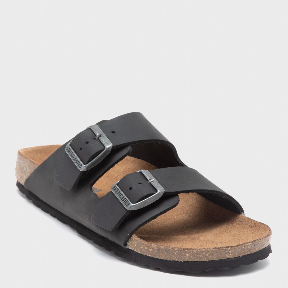 AMERICANINO - Sandalia Hombre Cuero Negra