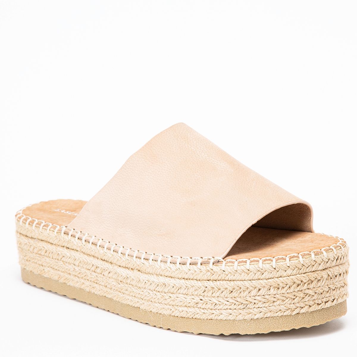 BASEMENT - Sandalia Mujer Cuero Beige