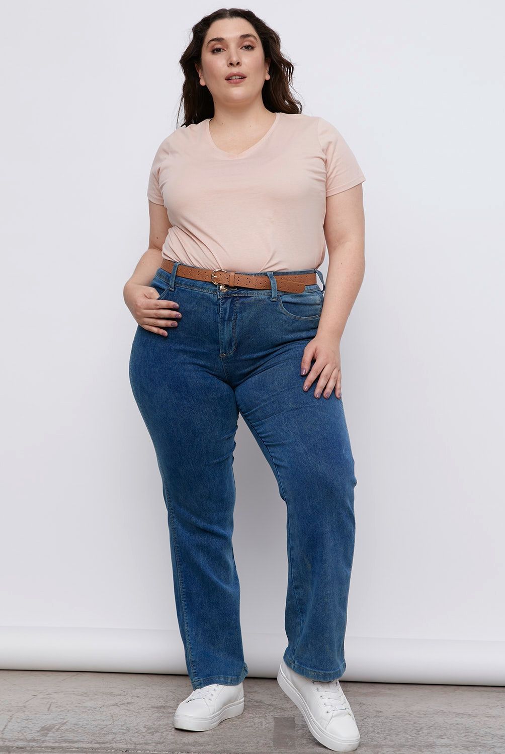 NEWPORT - Jeans Recto Tiro Alto Mujer Newport
