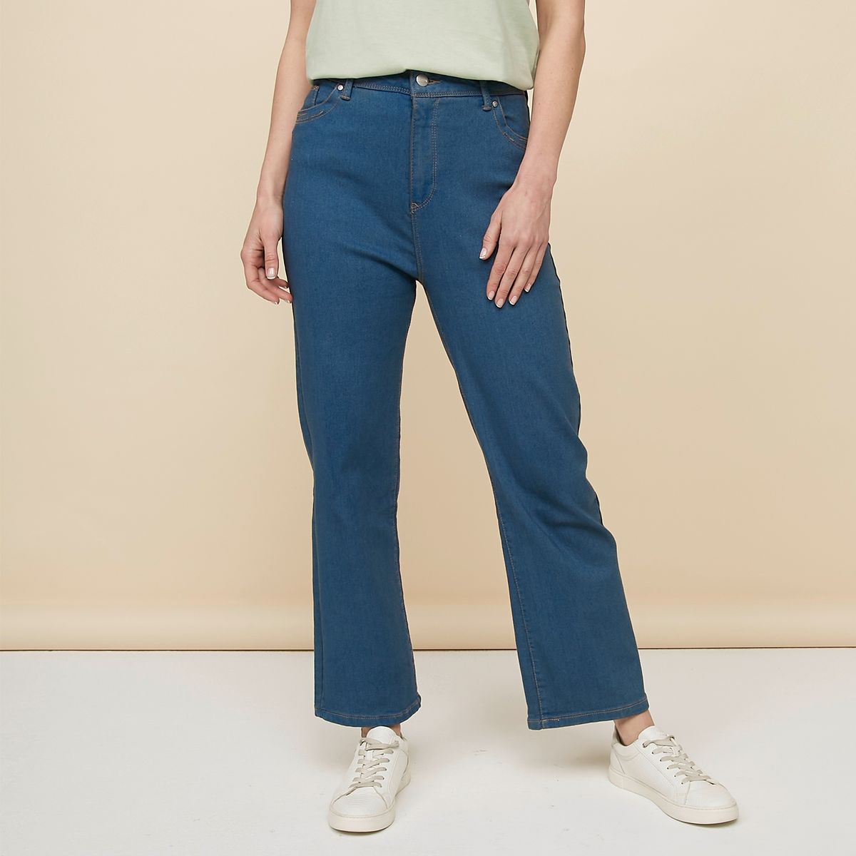 NEWPORT - Jeans Recto Tiro Alto Newport Mujer Denim Casual