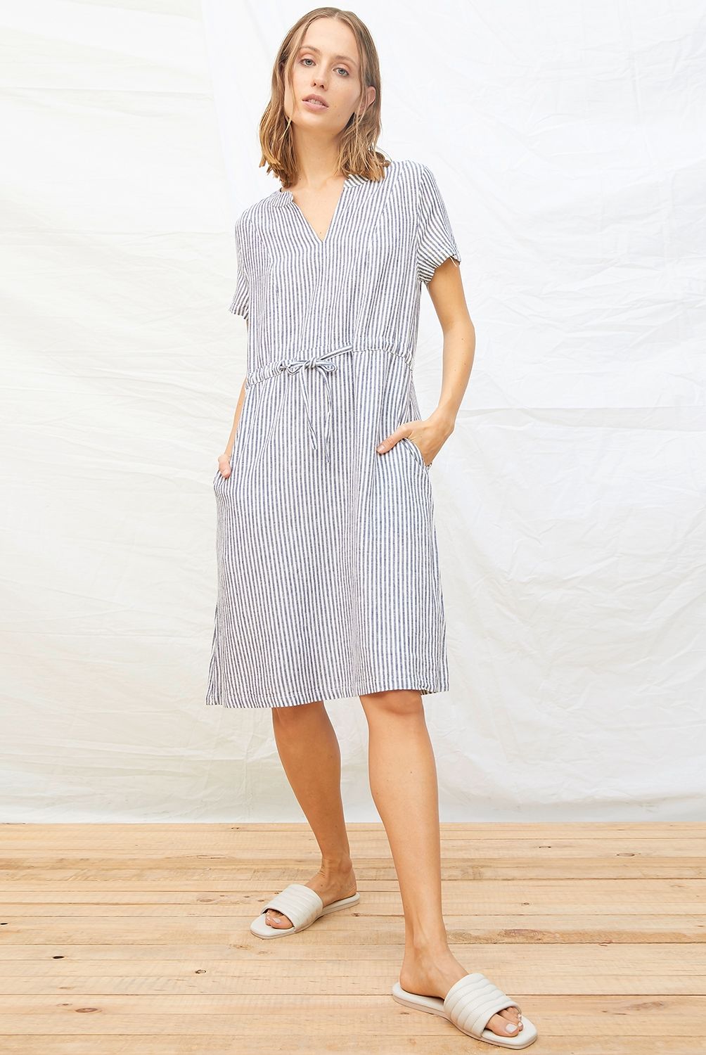 BENETTON - Vestido Lino Mujer Beach Collection