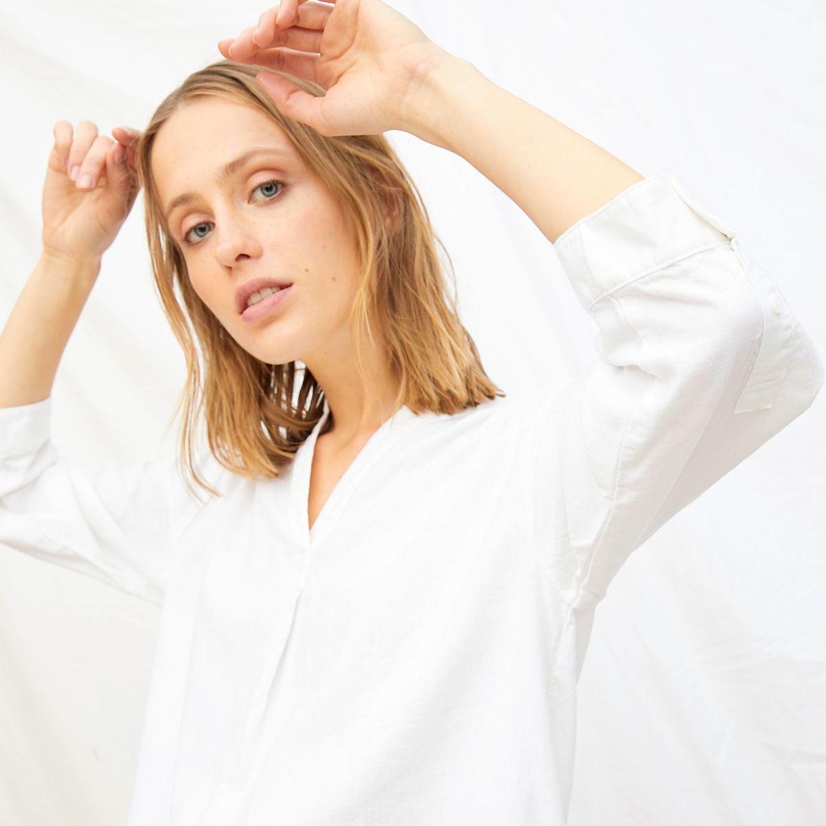 BENETTON - Blusa Lino Mujer Beach Collection