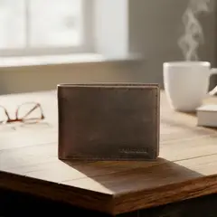 AMERICANINO - Billetera De Cuero Café Hombre