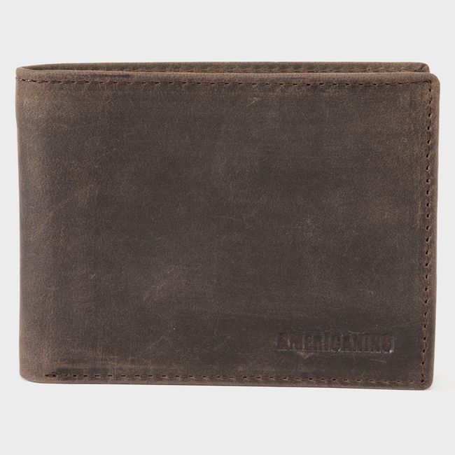 AMERICANINO - Billetera De Cuero Café Americanino Hombre