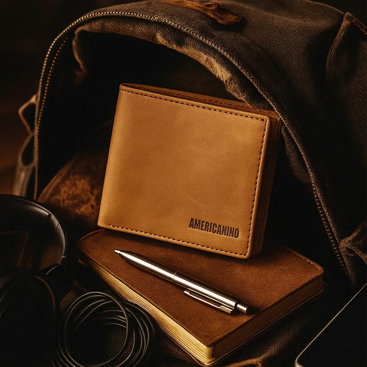 AMERICANINO - Billetera de Cuero Hombre Americanino