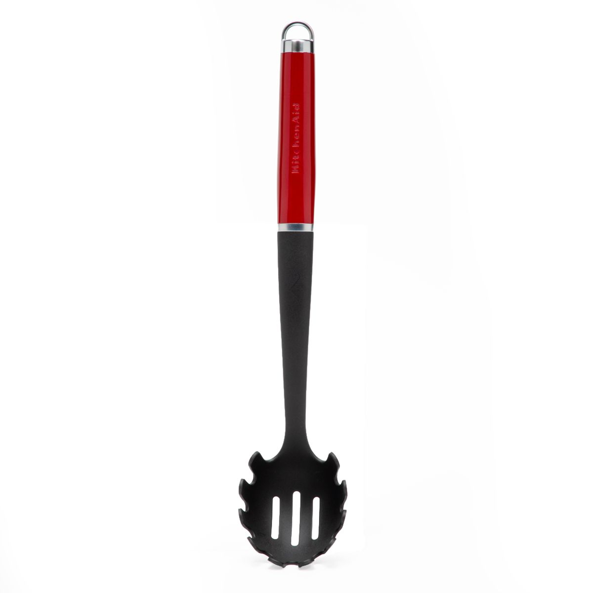 KITCHENAID - Cuchara Nylon Ranurada Pasta Mango Rojo Kitchenaid