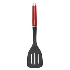 KITCHENAID - Espátula Nylon Ranurada Mango Rojo