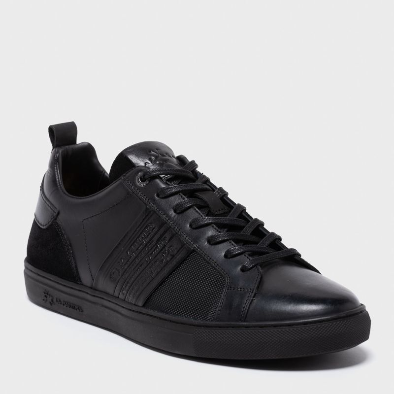 LA MARTINA - Zapatilla Urbana Hombre Cuero Negro La Martina