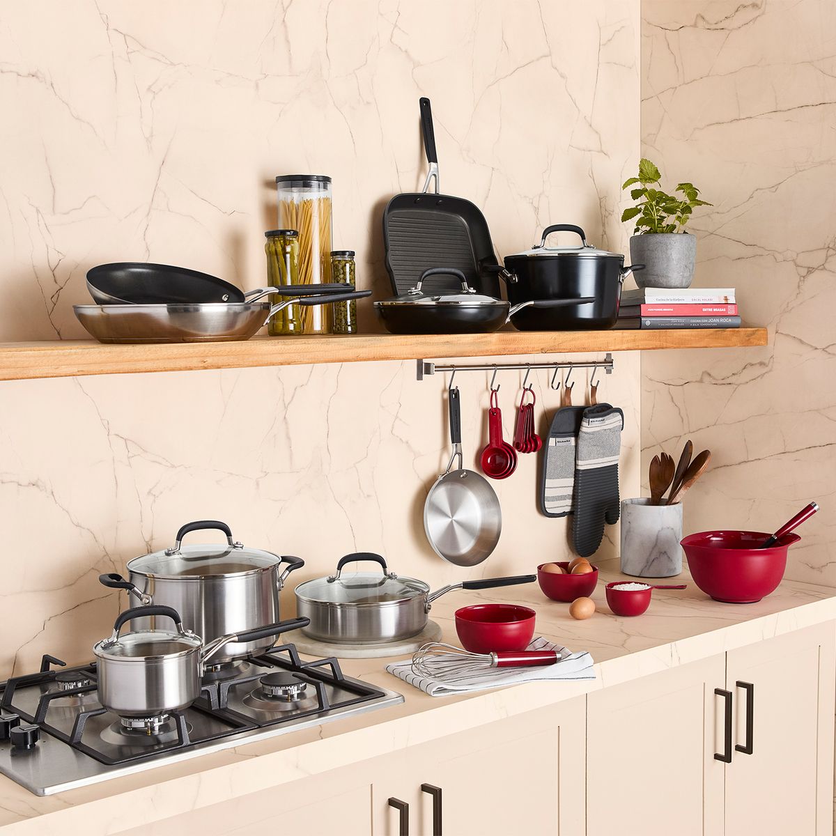 KITCHENAID - Batería De Cocina 10 Piezas Acero Inoxidable Kitchenaid