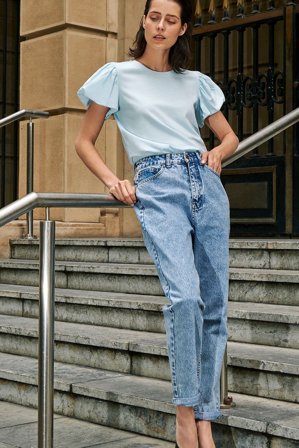 BASEMENT - Jeans Mom Tiro Alto Mujer Basement