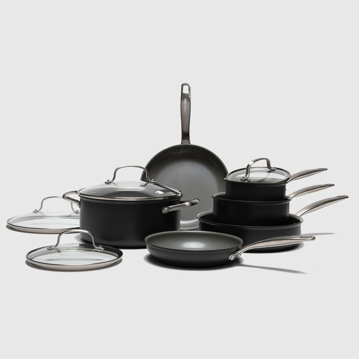 GREEN PAN - Batería de Cocina Antiadherente 10 Piezas Chatham Greenpan