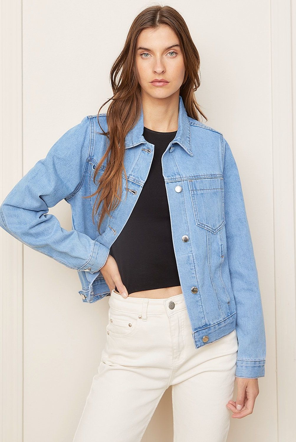 BASEMENT - Chaqueta Denim Mujer Basement Algodón Manga Larga