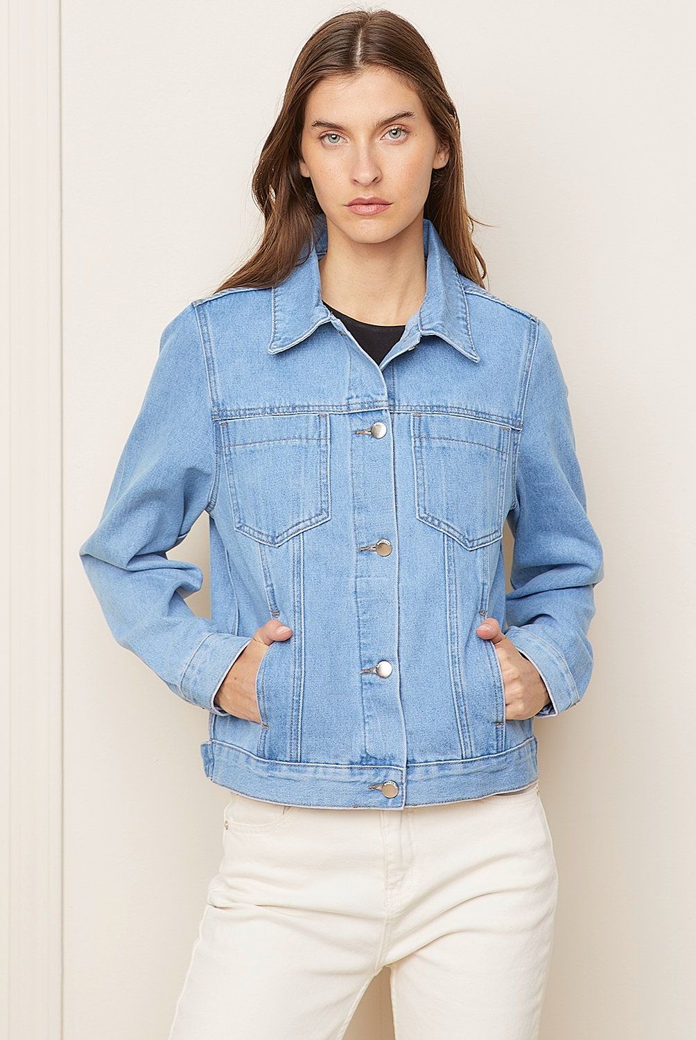 BASEMENT - Chaqueta Denim Mujer Basement Algodón Manga Larga