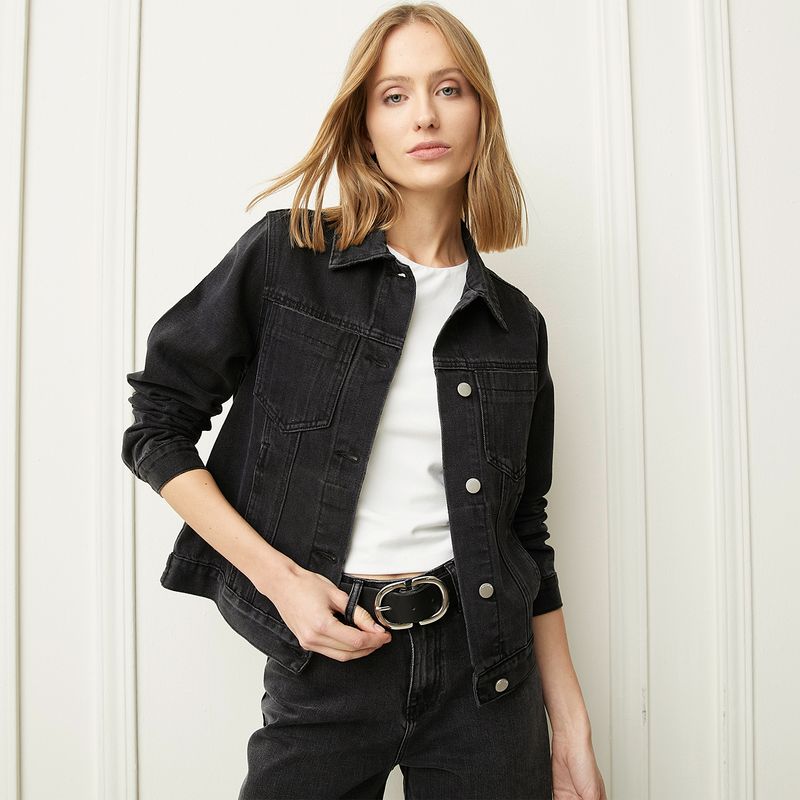 BASEMENT - Chaqueta Denim Mujer Basement Algodón Manga Larga