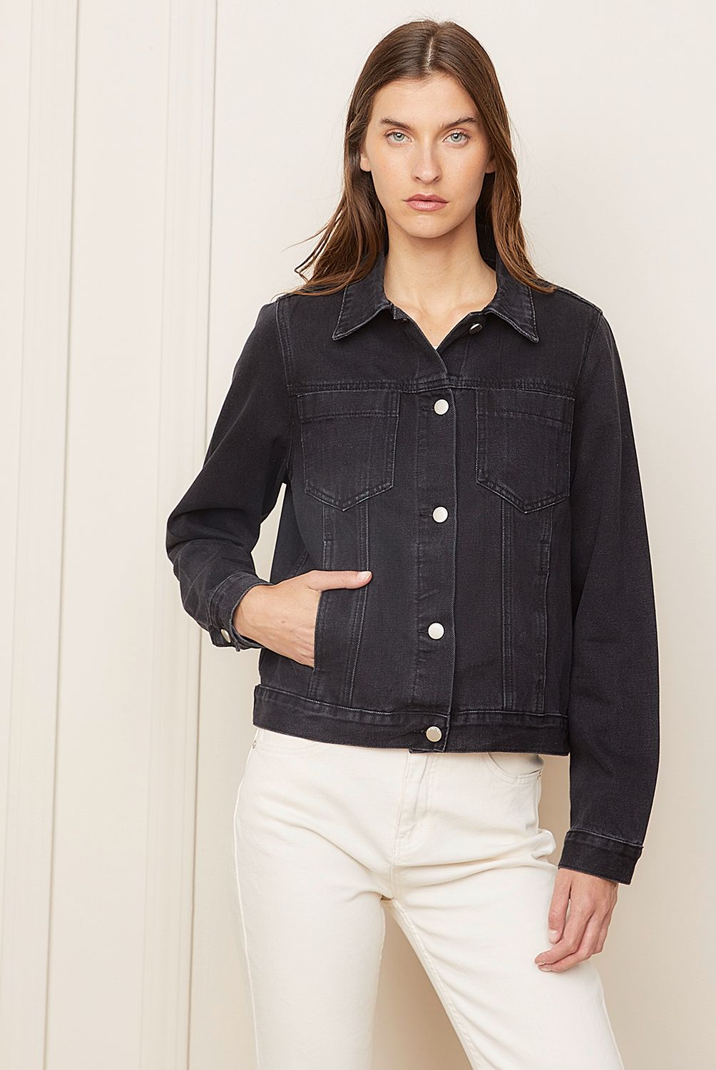 BASEMENT - Chaqueta Denim Mujer Basement Algodón Manga Larga