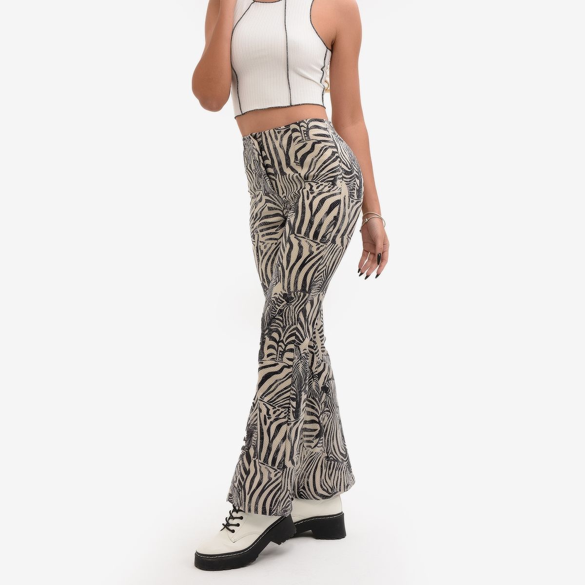 DAHLA - Dahla Pantalon Wide Leg Tiro Alto Mujer
