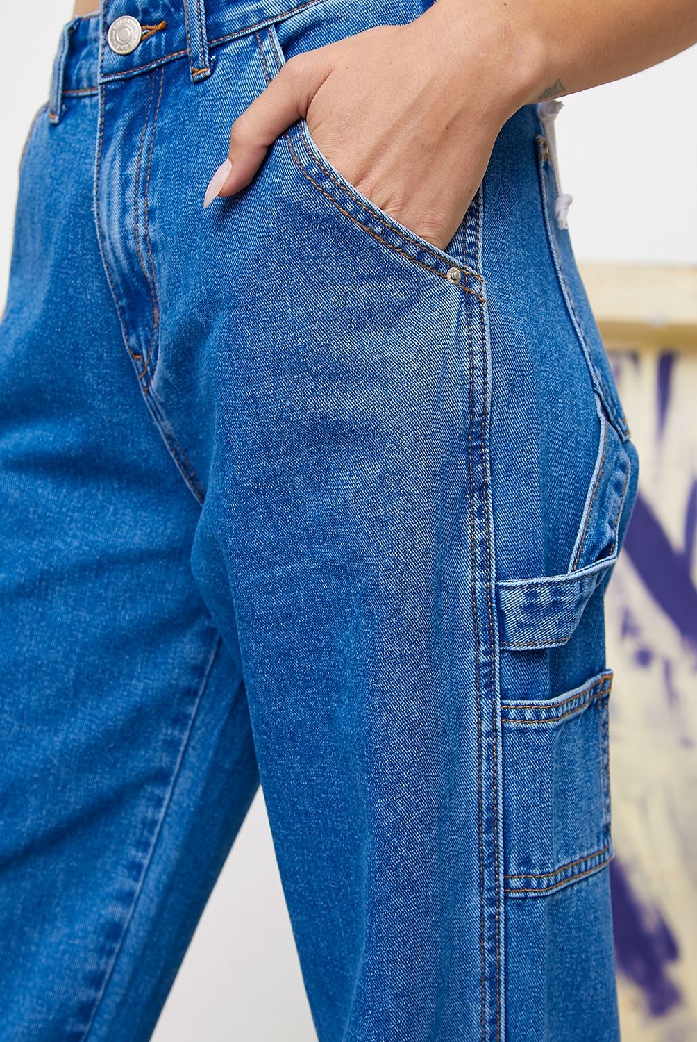AMERICANINO - Americanino Jeans Straight Tiro Alto Algodón Mujer