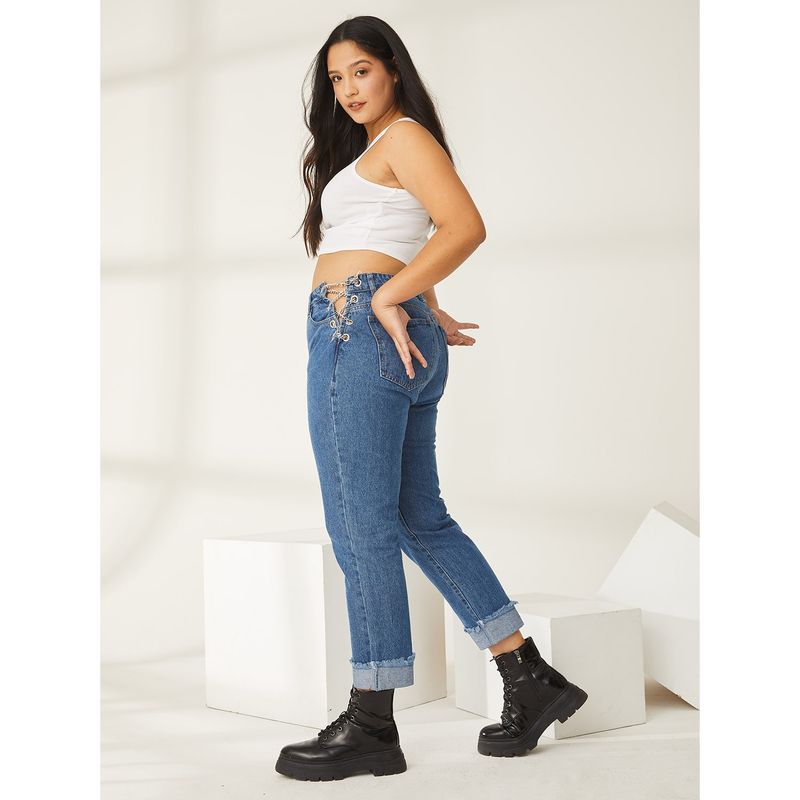 DAHLA - Dalha Jeans Straight Tiro Alto Algodón Mujer