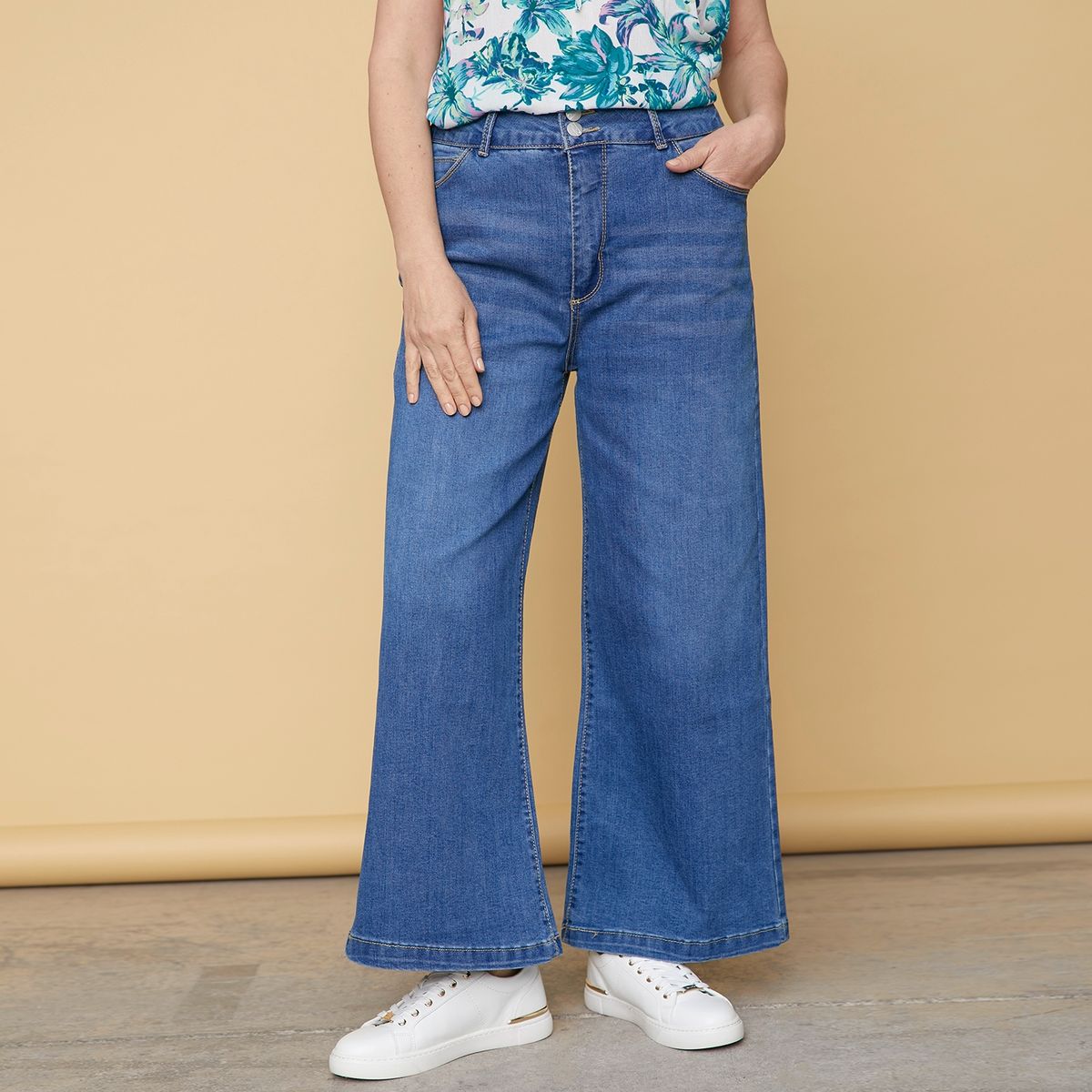 NEWPORT - Jeans Wide Leg Tiro Alto Mujer Newport