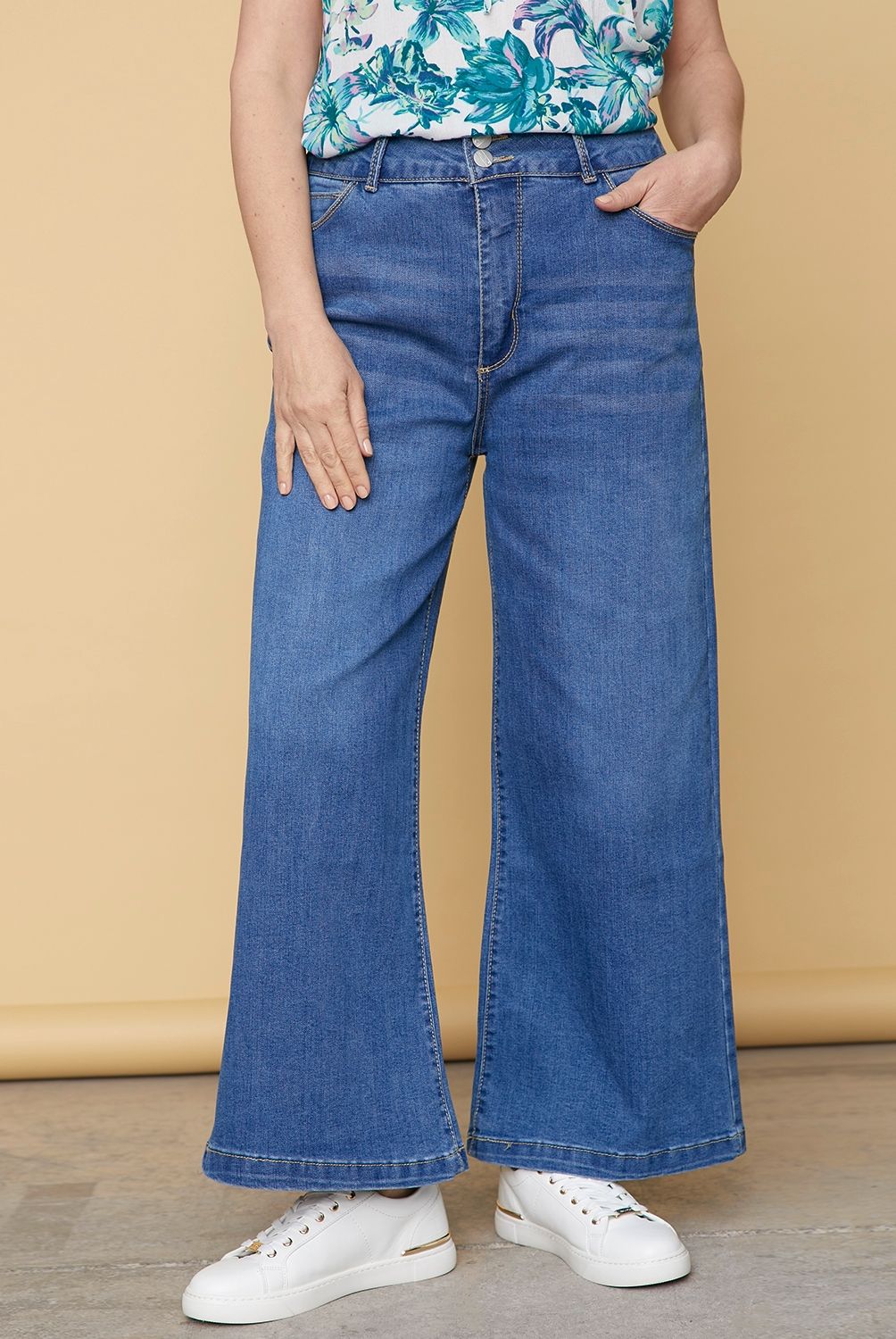 NEWPORT - Jeans Wide Leg Tiro Alto Mujer Newport