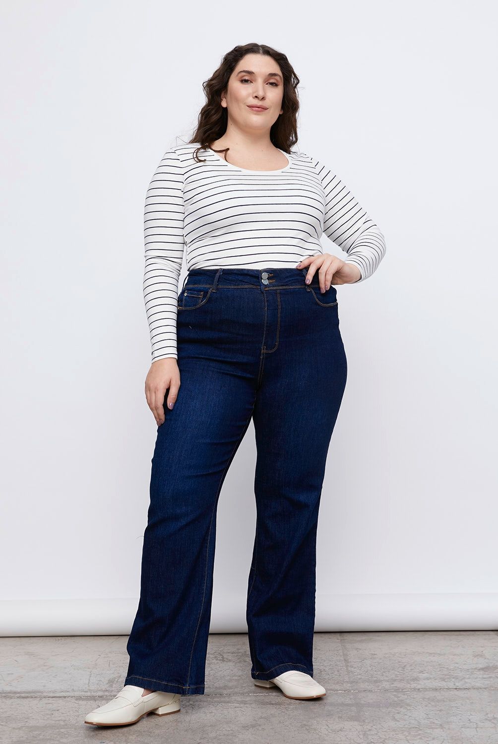 S COCCI - Jeans Flare Tiro Alto Mujer S. Cocci