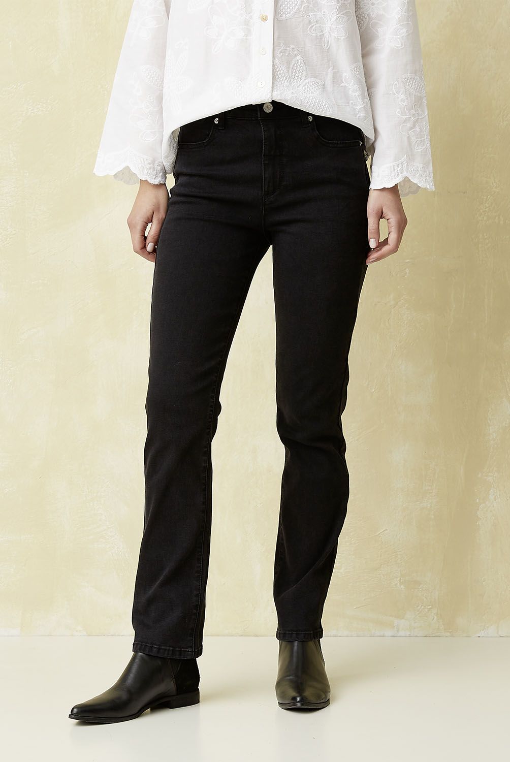 UNIVERSITY CLUB - Jeans Straight Mujer University Club Tiro Alto