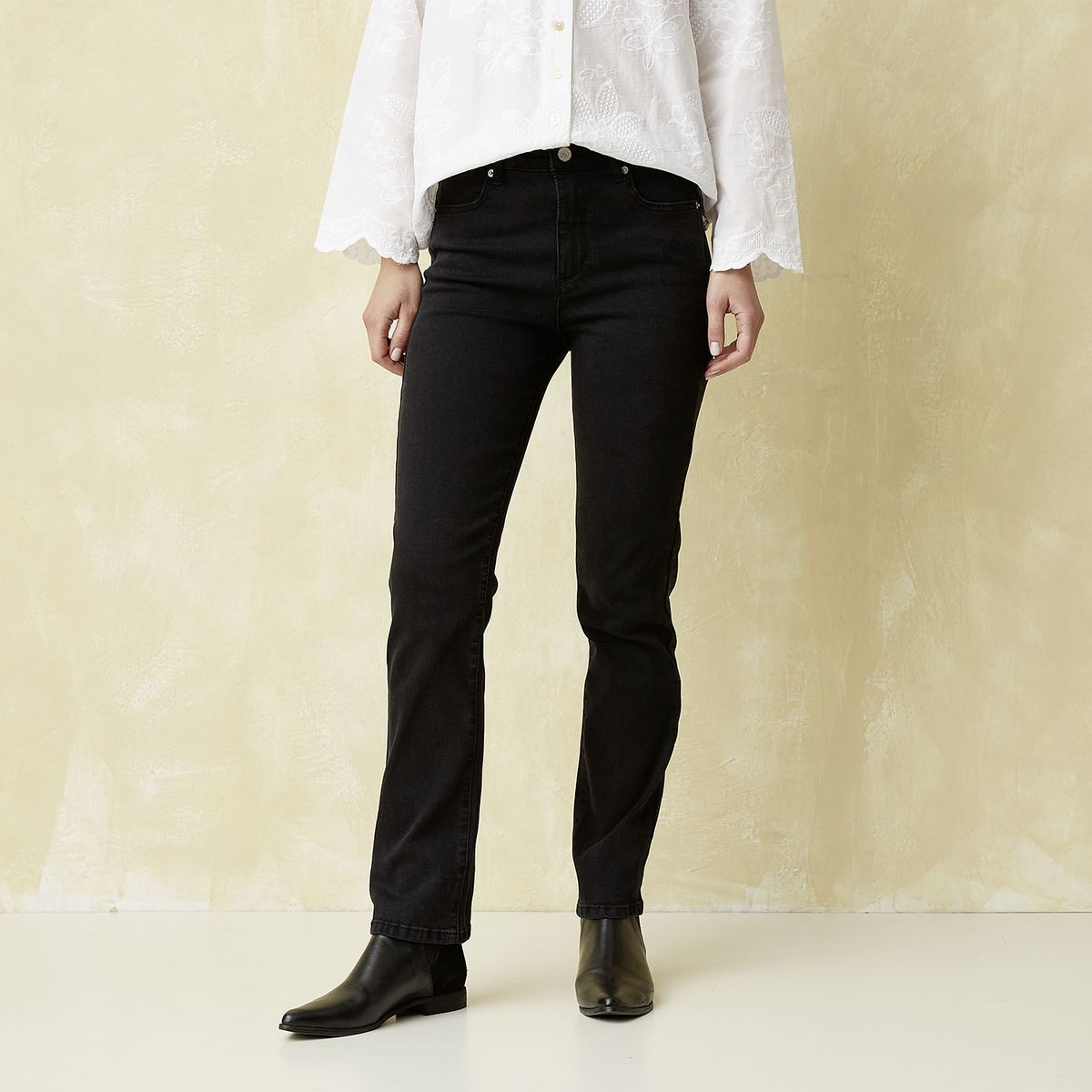 UNIVERSITY CLUB - Jeans Straight Tiro Alto Mujer University Club